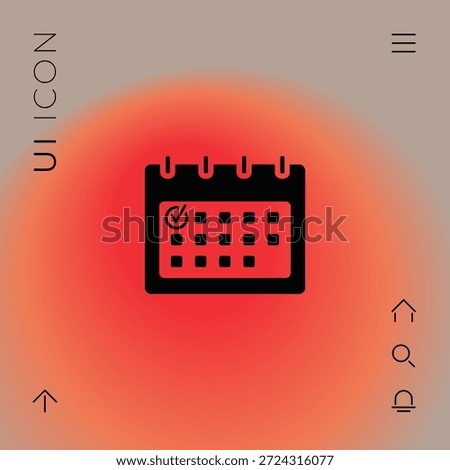 Calendar with Check mark-  icon. Element for your design