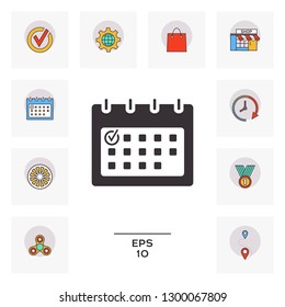 Calendar with Check mark-  icon. Graphic elements for your design