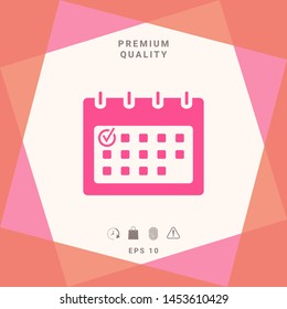 Calendar with Check mark- icon. Graphic elements for your design