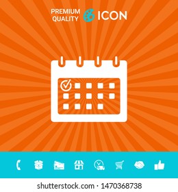 Calendar with Check mark- icon. Graphic elements for your design