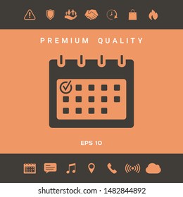 Calendar with Check mark- icon. Graphic elements for your design