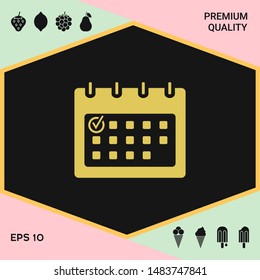 Calendar with Check mark- icon. Graphic elements for your design