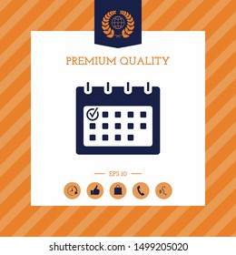Calendar with Check mark- icon. Graphic elements for your design