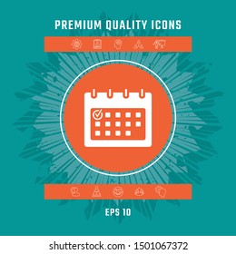 Calendar with Check mark- icon. Graphic elements for your design