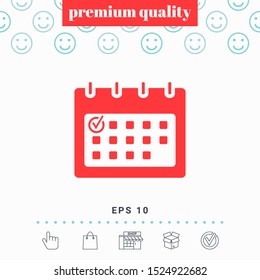 Calendar with Check mark- icon. Graphic elements for your design