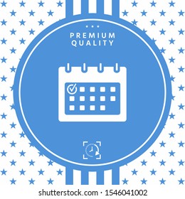 Calendar with Check mark- icon. Graphic elements for your design