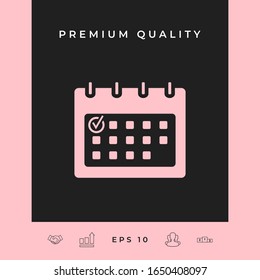 Calendar with Check mark- icon. Graphic elements for your design