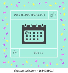 Calendar with Check mark- icon. Graphic elements for your design