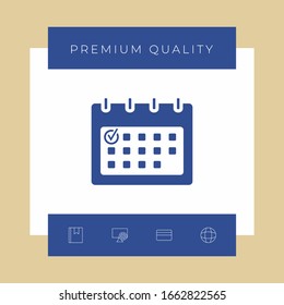 Calendar with Check mark- icon. Graphic elements for your design