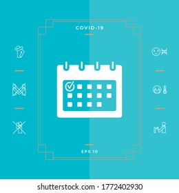 Calendar with Check mark- icon. Graphic elements for your design