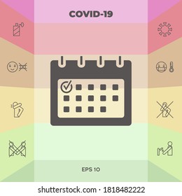 Calendar with Check mark- icon. Graphic elements for your design