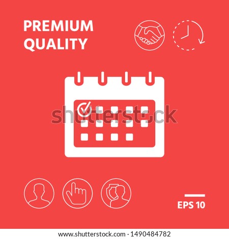 Calendar with Check mark- icon. Graphic elements for your design