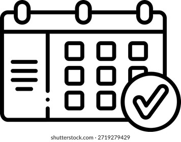 Calendario con el icono de marca de verificación para programación y planificación