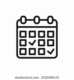 calendar check mark icon sign vector