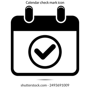 Calendar check mark icon vector illustration graphic on background