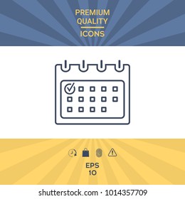 Calendar with Check mark- line icon