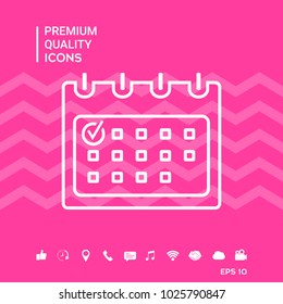 Calendar with Check mark- line icon