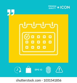 Calendar with Check mark- line icon