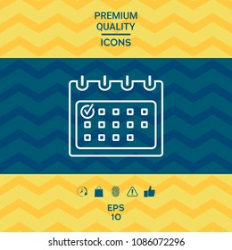 Calendar with Check mark- line icon