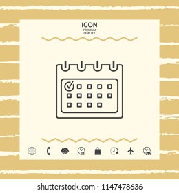 Calendar with Check mark- line icon