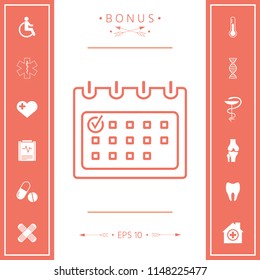 Calendar with Check mark- line icon