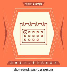 Calendar with Check mark- line icon