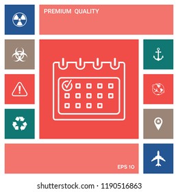 Calendar with Check mark- line icon