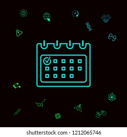 Calendar with Check mark- line icon