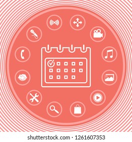 Calendar with Check mark- line icon. Graphic elements for your design