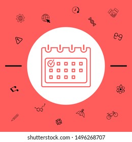 Calendar with Check mark- line icon. Graphic elements for your design