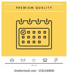 Calendar with Check mark- line icon. Graphic elements for your design