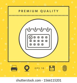Calendar with Check mark- line icon. Graphic elements for your design