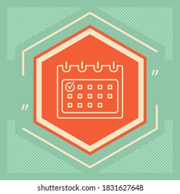 Calendar with Check mark- line icon. Graphic elements for your design