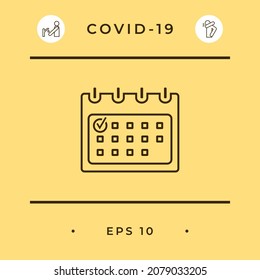 Calendario con icono de marca de verificación. Elemento para su diseño