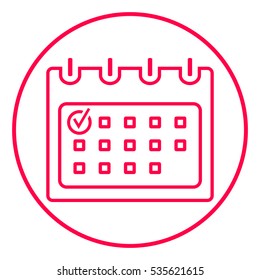 Calendar with Check mark- line icon