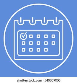 Calendar with Check mark- line icon