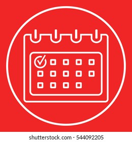 Calendar with Check mark- line icon