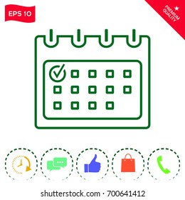 Calendar with Check mark- line icon
