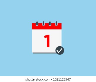 Calendar with check mark vector illustration