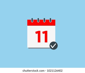 Calendar with check mark vector illustration