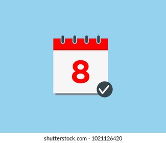 Calendar with check mark vector illustration