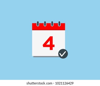 Calendar with check mark vector illustration