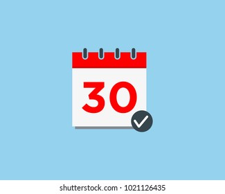 Calendar with check mark vector illustration