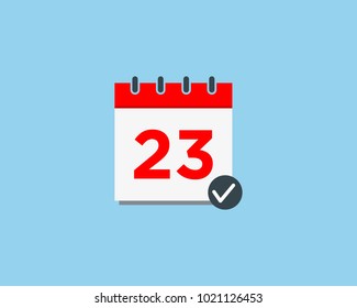 Calendar with check mark vector illustration