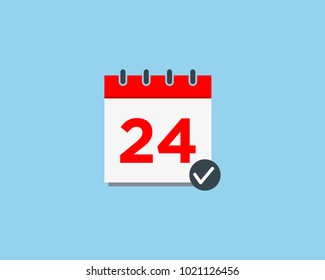 Calendar with check mark vector illustration