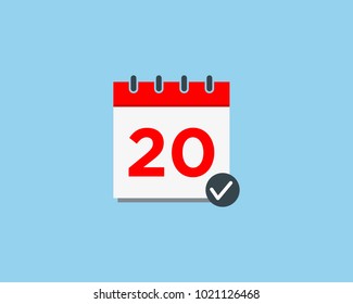 Calendar with check mark vector illustration