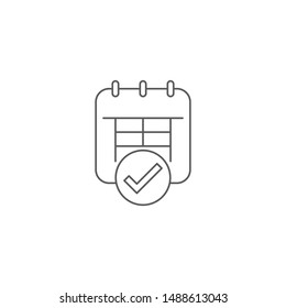 Calendar check page vector icon isolated on white background