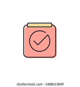 Calendar check page vector icon isolated on white background