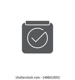 Calendar check page vector icon isolated on white background