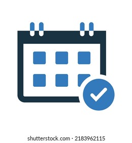 Calendar, check, schedule icon. Simple editable vector illustration.